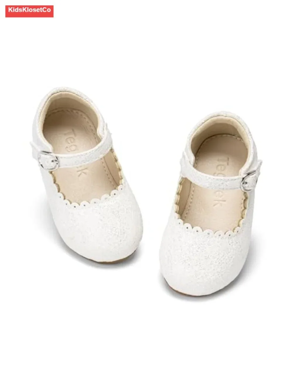 Shiny Patent Leather Mary Jane Ballet Flats with Hook & Loop Closure